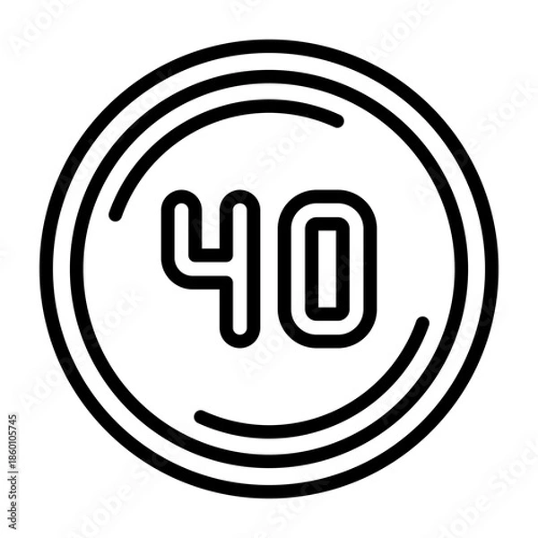 Fototapeta Fourty Vector Icon