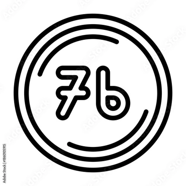 Fototapeta Seventy six Vector Icon