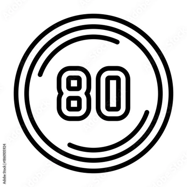 Fototapeta Eighty Vector Icon