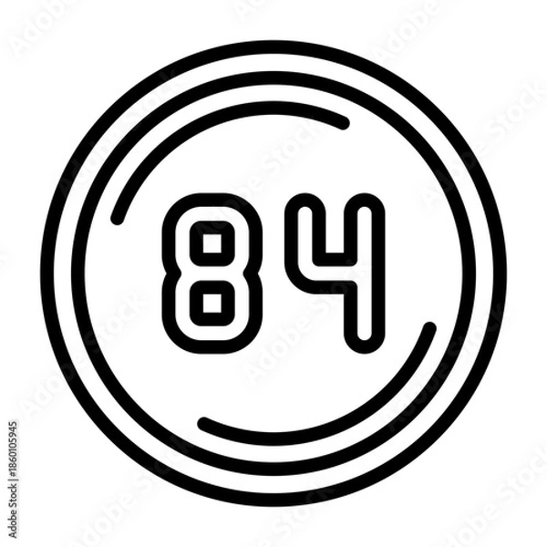 Fototapeta Eighty four Vector Icon