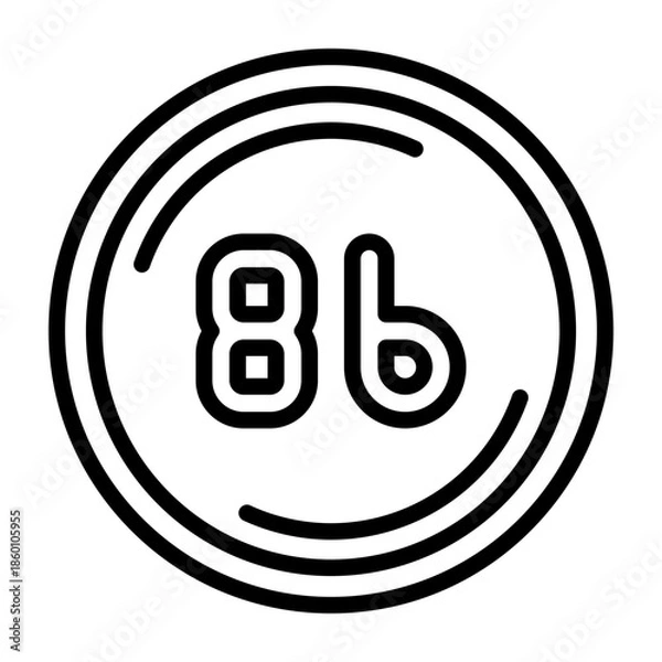 Fototapeta Eighty six Vector Icon