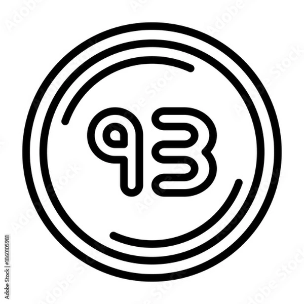 Fototapeta Ninty three Vector Icon