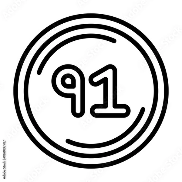 Fototapeta Ninty one Vector Icon