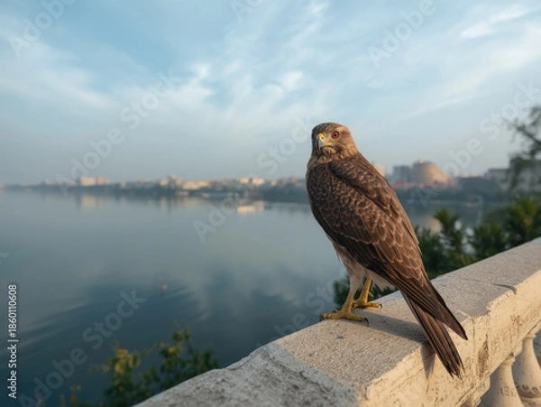 Obraz Bird perched by water