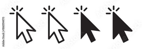Obraz Computer arrow pointer icon set digital cursor symbols for web interface design and user navigation