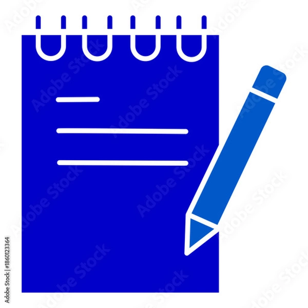Obraz Notebook Pen Solid Icon