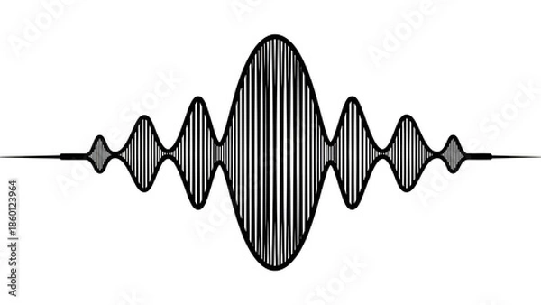 Obraz Digital Audio Waveform Visualization On Black Background