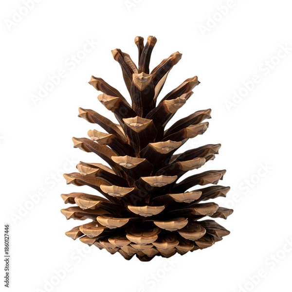 Obraz Large brown pinecone on black background