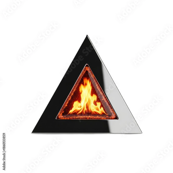 Fototapeta Triangle with fire in the middle