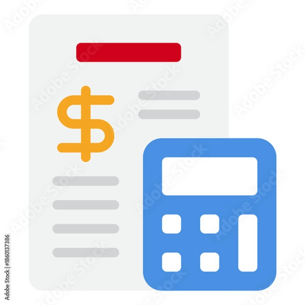Fototapeta Financial Document with Calculator