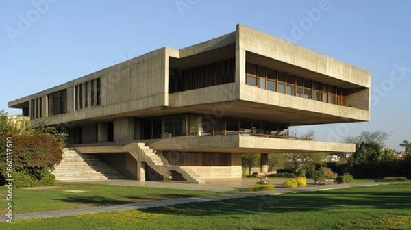 Fototapeta Stunning Concrete Architecture: A Modern Masterpiece