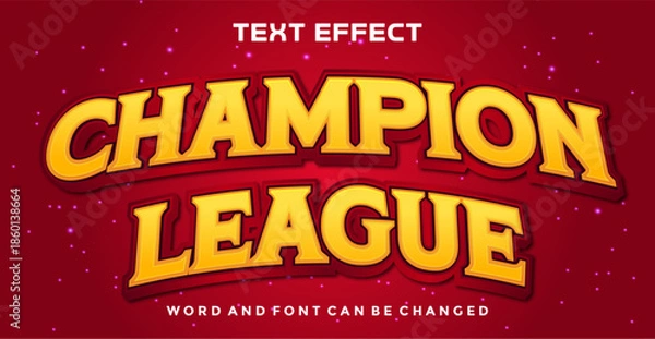 Fototapeta Champion league editable text effect