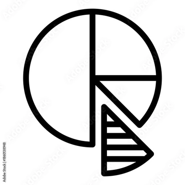 Fototapeta Pie Chart with Red Segment