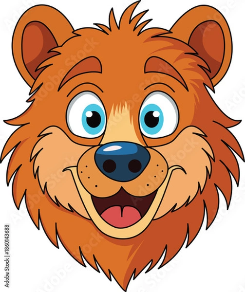 Obraz Cute Cartoon Bear Face Mascot Vector