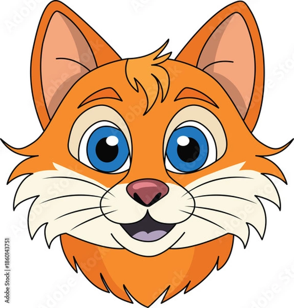 Obraz Cute Cartoon Cat Face 