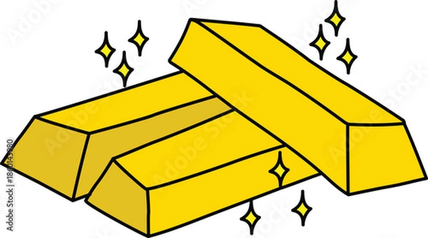 Obraz Gold Bars Vector Illustration
