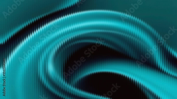 Obraz Vibrant teal and black abstract wave design background