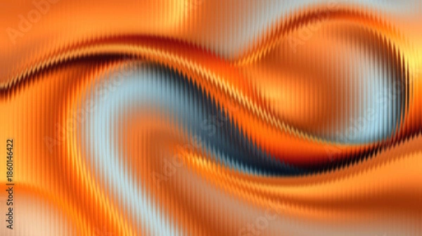 Obraz Vibrant orange and gray abstract wave pattern background