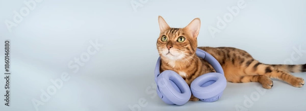 Obraz Cat in headphones