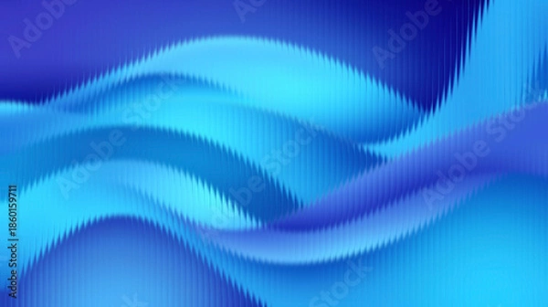 Obraz Vibrant blue wave pattern with dynamic gradient effect