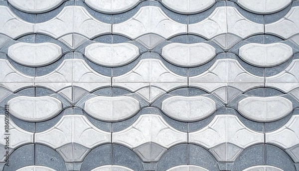 Obraz Interlocking Paving Stones with Curved Pattern
