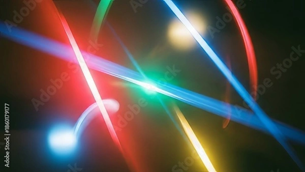 Obraz Colorful Light Trails and Abstract Patterns in Dynamic Motion