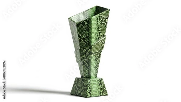 Obraz First place lizard trophy cup isolated on white background