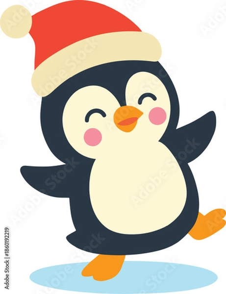 Obraz christmas penguin vector art for winter