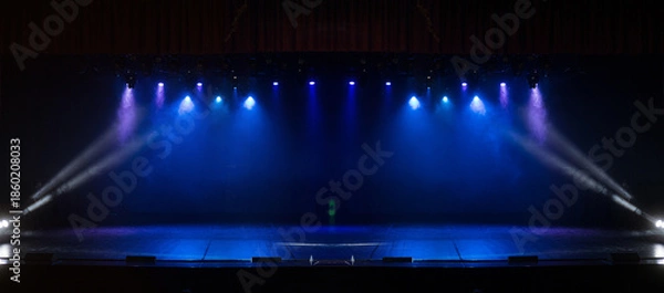 Obraz scene, stage light with colored spotlights