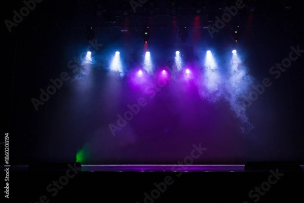 Obraz scene, stage light with colored spotlights