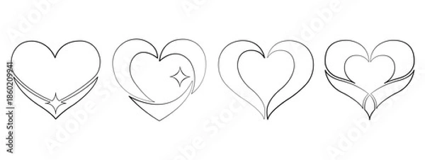 Obraz heart ornament vector outline
