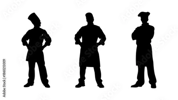 Obraz chef profession silhouette collection
