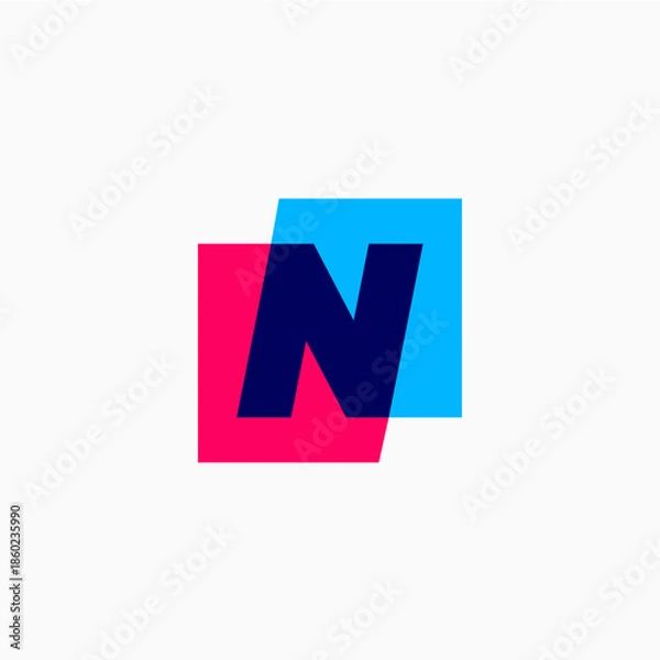 Obraz n letter mark square logo vector icon illustration