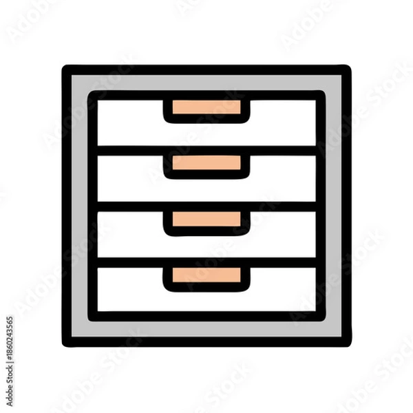 Fototapeta Abstract square icon with horizontal lines on black background