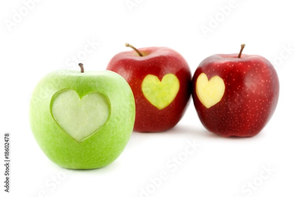 Obraz apples with a heart isolated on white