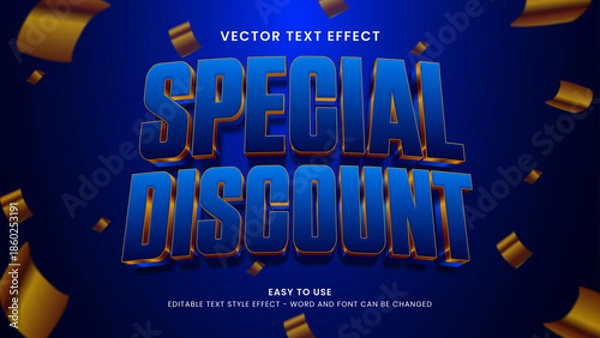 Fototapeta special discount editable text effect 3d vector