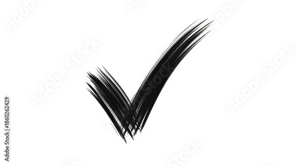 Obraz Black Check Mark on White Background - Simple Symbol.