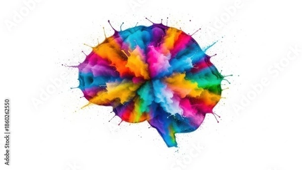 Obraz Colorful Brain Illustration - Creative Thinking and Ideas.