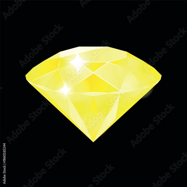 Obraz Yellow Diamond Gemstone with Sparkle