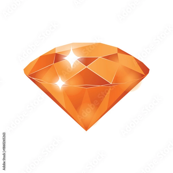 Obraz Orange Diamond Gemstone with Sparkle