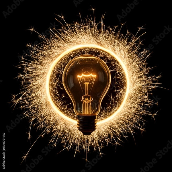 Obraz light bulb on black