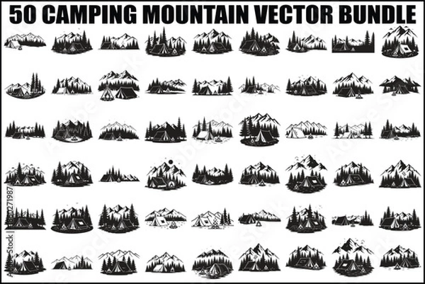 Fototapeta 50 Camping Mountain Vector Bundle
