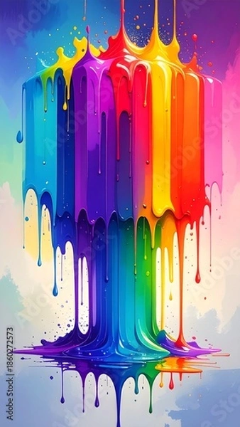 Fototapeta Abstract Colorful Paint Drip Splash Background Art