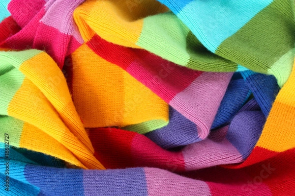 Obraz multicolored wool scarf  texture