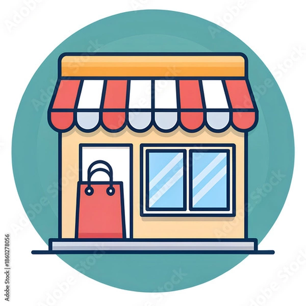 Obraz shop window vector illustration