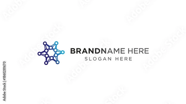 Obraz Corporate Logo Template with Molecular Structure.