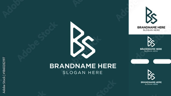 Obraz Modern BS Monogram Logo Design Template.