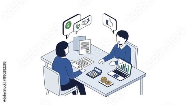 Obraz Two People Working on Computers Together.