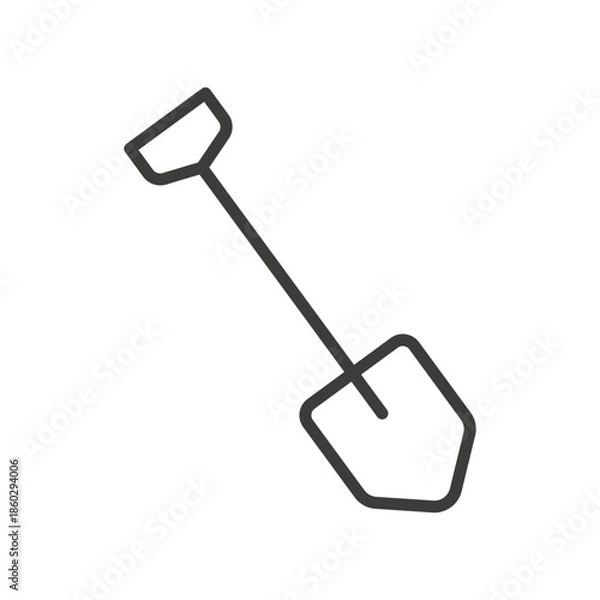 Obraz shovel icon, line vector icon