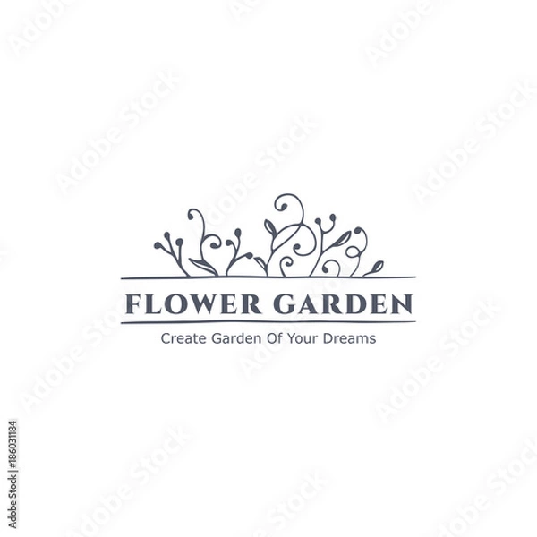 Fototapeta Flourish vector logo, sign, element of template